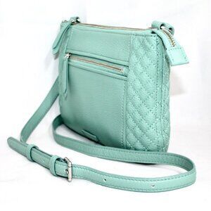 VERA BRADLEY DEEP ALOE QUILTED LEATHER CROSSBODY WITH BOX RETAIL $250